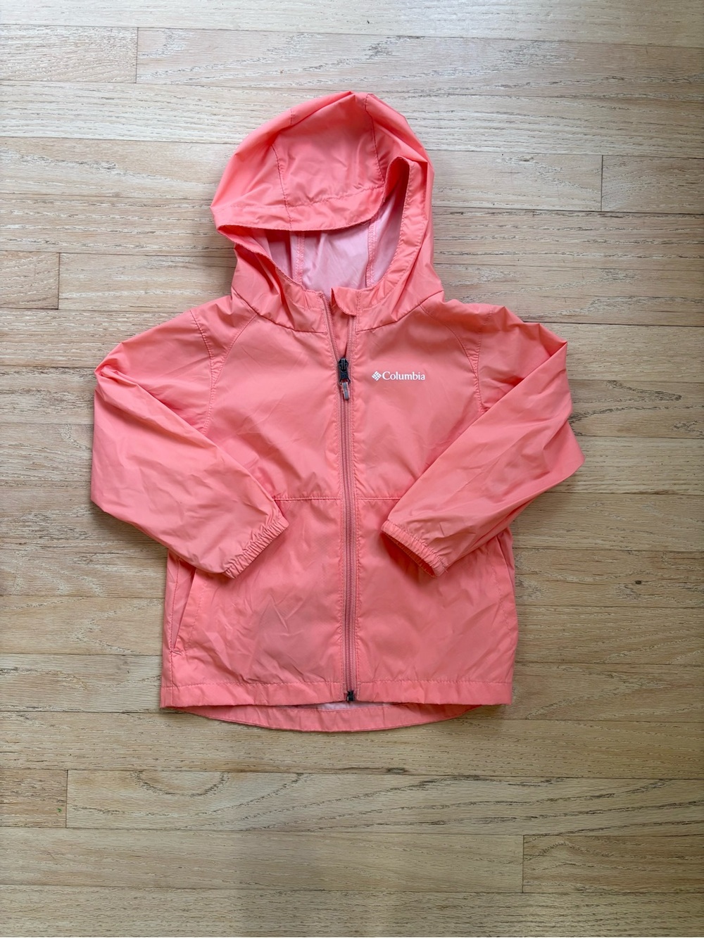 Columbia Toddler Girl Coral Pink Hooded Rain Jacket 4T